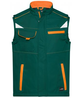 Unisexe Bodywarmer workwear softshell - COLOR - Vert-foncé/orange 8529