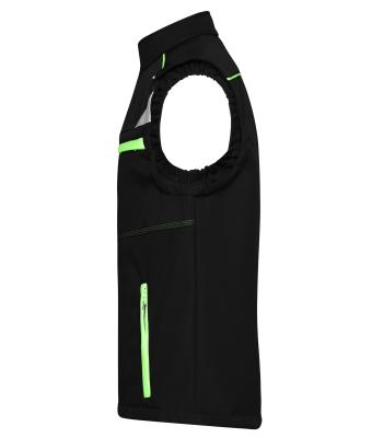 Unisex Workwear Softshell Vest - COLOR - Zwart/lime 8529