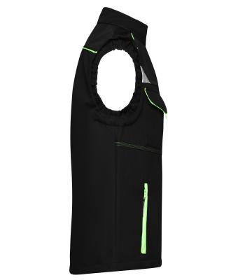 Unisex Workwear Softshell Vest - COLOR - Zwart/lime 8529