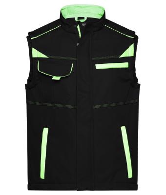 Unisex Workwear Softshell Vest - COLOR - Zwart/lime 8529