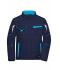 Unisex Workwear Softshell Padded Jacket - COLOR - Navy/turquoise 8530