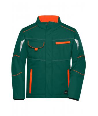 Unisex Workwear Softshell Padded Jacket - COLOR - Dark-green/orange 8530