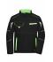 Unisex Workwear Softshell Padded Jacket - COLOR - Black/lime-green 8530