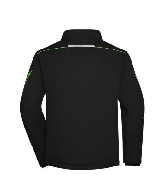 Unisex Workwear Softshell Padded Jacket - COLOR - Zwart/lime 8530
