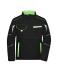 Unisex Workwear Softshell Padded Jacket - COLOR - Zwart/lime 8530