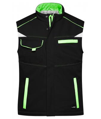 Unisexe Bodywarmer workwear softshell hiver - COLOR - Noir/vert-citron 8531