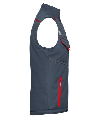 Unisexe Bodywarmer workwear softshell hiver - COLOR - Carbone/rouge 8531