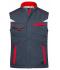 Unisexe Bodywarmer workwear softshell hiver - COLOR - Carbone/rouge 8531