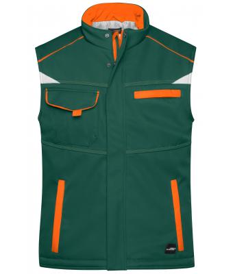 Unisexe Bodywarmer workwear softshell hiver - COLOR - Vert-foncé/orange 8531