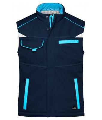 Unisex Workwear Softshell Padded Vest - COLOR - Navy/turquoise 8531