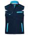 Unisex Workwear Softshell Padded Vest - COLOR - Navy/turquoise 8531