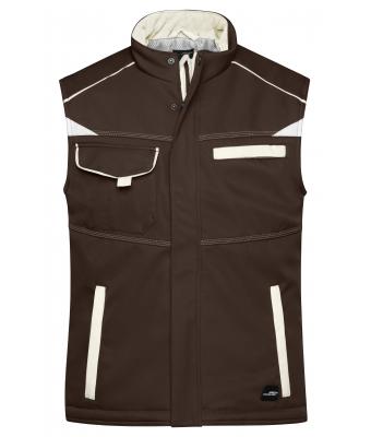 Unisex Workwear Softshell Padded Vest - COLOR - Brown/stone 8531