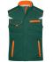 Unisex Workwear Softshell Padded Vest - COLOR - Dark-green/orange 8531