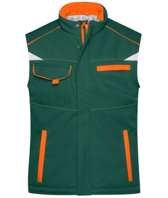 Unisex Workwear Softshell Padded Vest - COLOR - Dongergroen/oranje 8531