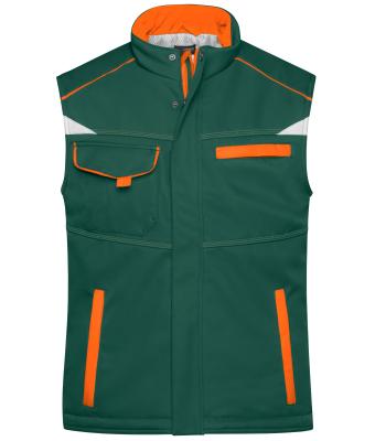 Unisex Workwear Softshell Padded Vest - COLOR - Dark-green/orange 8531