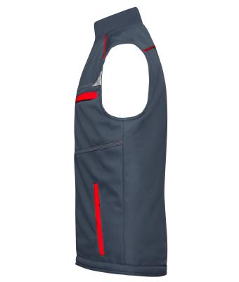 Unisex Workwear Softshell Padded Vest - COLOR - Carbon/rood 8531