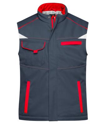 Unisex Workwear Softshell Padded Vest - COLOR - Carbon/rood 8531
