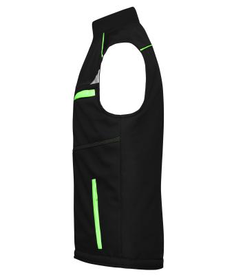 Unisex Workwear Softshell Padded Vest - COLOR - Zwart/lime 8531