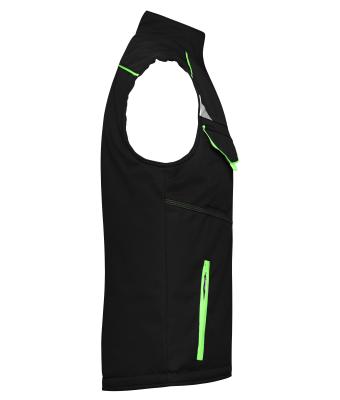 Unisex Workwear Softshell Padded Vest - COLOR - Zwart/lime 8531