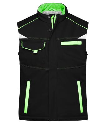 Unisex Workwear Softshell Padded Vest - COLOR - Zwart/lime 8531