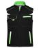 Unisex Workwear Softshell Padded Vest - COLOR - Zwart/lime 8531