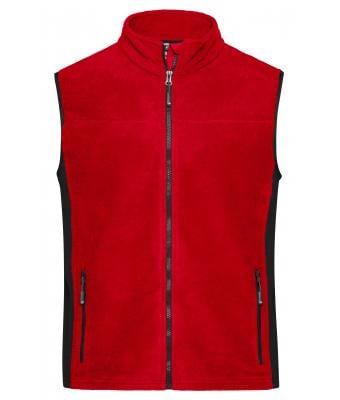 Men Men's Workwear Fleece Vest - STRONG - Red/black 8503