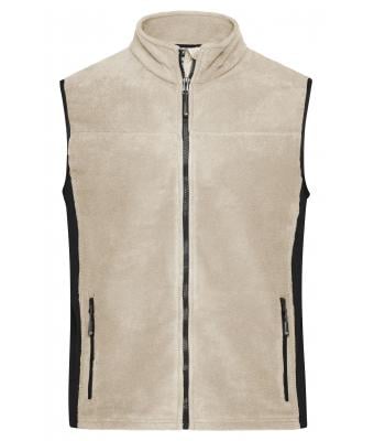 Unisex Men's Workwear Fleece Vest - STRONG - Stone/black 8503