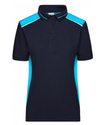 Femme Polo workwear femme - COLOR - Marine/turquoise 8532