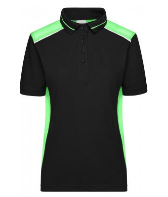 Femme Polo workwear femme - COLOR - Noir/vert-citron 8532