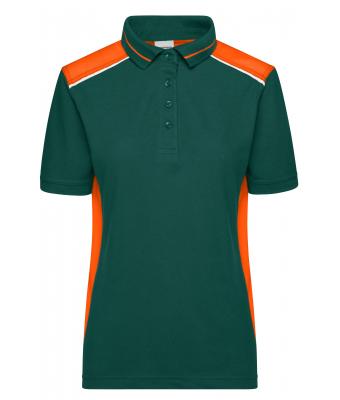 Femme Polo workwear femme - COLOR - Vert-foncé/orange 8532