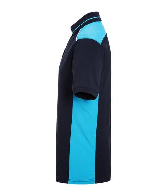 Heren Men's Workwear Polo - COLOR - Navy/turquoise 8533