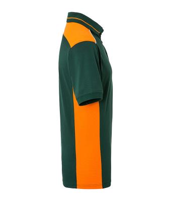 Heren Men's Workwear Polo - COLOR - Dongergroen/oranje 8533
