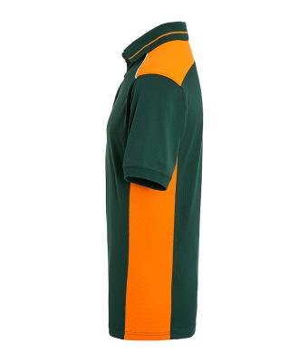 Heren Men's Workwear Polo - COLOR - Dongergroen/oranje 8533