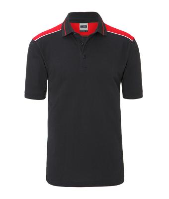 Men Men's Workwear Polo - COLOR - Carbon/red 8533