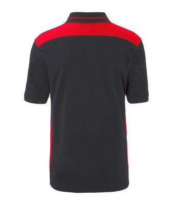 Heren Men's Workwear Polo - COLOR - Carbon/rood 8533