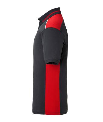 Heren Men's Workwear Polo - COLOR - Carbon/rood 8533