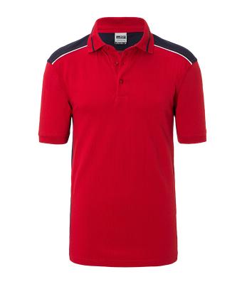 Heren Men's Workwear Polo - COLOR - Rood/navy 8533