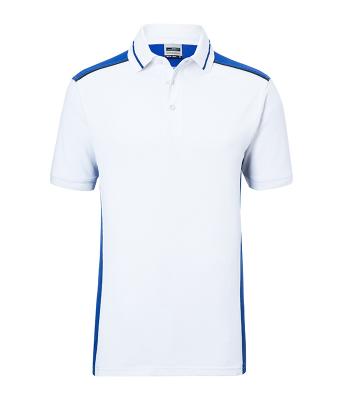 Heren Men's Workwear Polo - COLOR - Wit/royal 8533