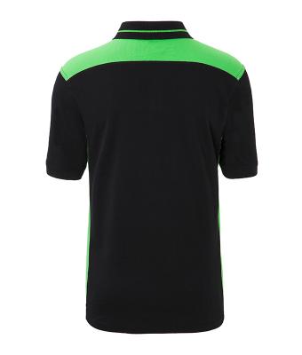 Heren Men's Workwear Polo - COLOR - Zwart/lime 8533