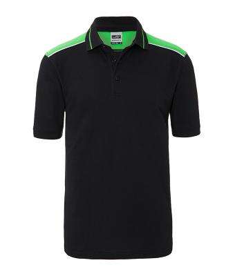 Heren Men's Workwear Polo - COLOR - Zwart/lime 8533