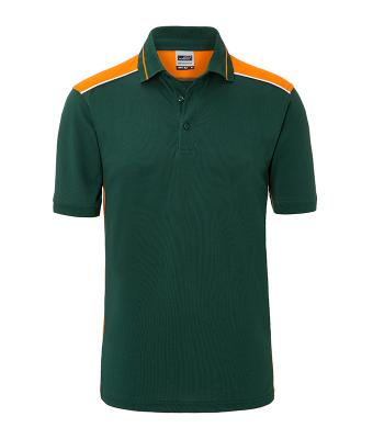 Homme Polo workwear homme - COLOR - Vert-foncé/orange 8533