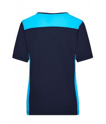 Dames Ladies' Workwear T-Shirt - COLOR - Navy/turquoise 8534