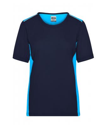 Dames Ladies' Workwear T-Shirt - COLOR - Navy/turquoise 8534