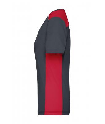 Dames Ladies' Workwear T-Shirt - COLOR - Carbon/rood 8534