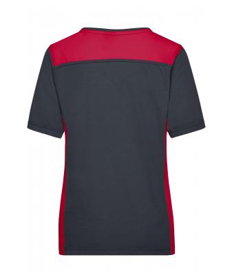 Dames Ladies' Workwear T-Shirt - COLOR - Carbon/rood 8534