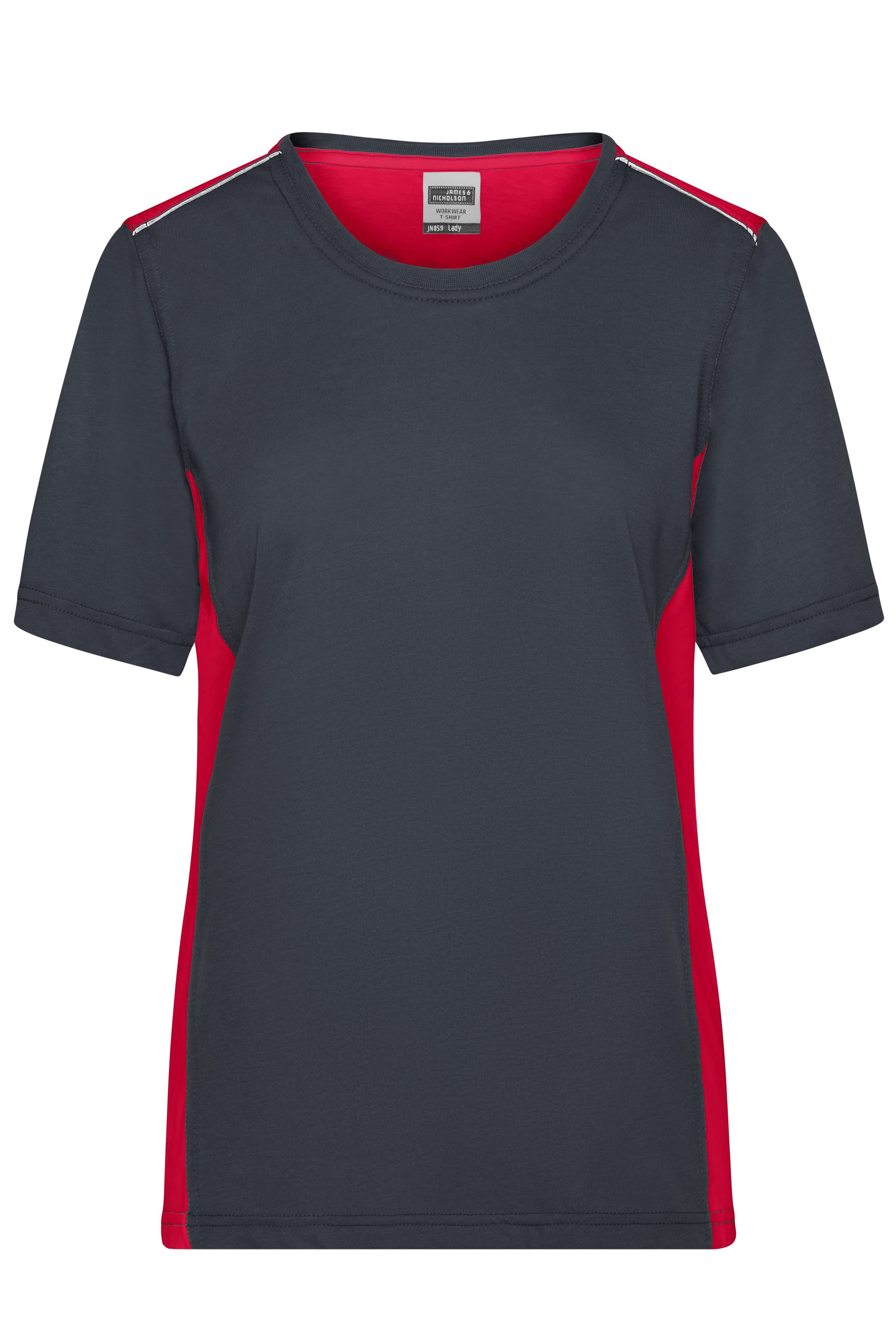 Damen Ladies' Workwear TShirt COLOR Carbon/redDaiber