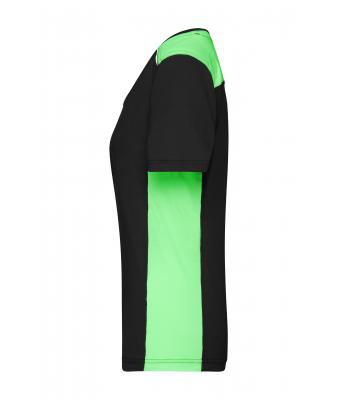 Dames Ladies' Workwear T-Shirt - COLOR - Zwart/lime 8534