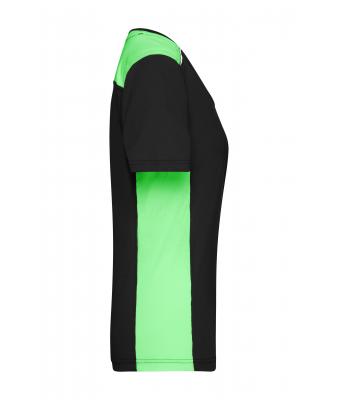 Dames Ladies' Workwear T-Shirt - COLOR - Zwart/lime 8534