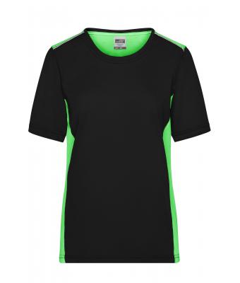 Dames Ladies' Workwear T-Shirt - COLOR - Zwart/lime 8534