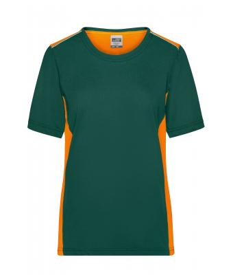 Femme T-shirt workwear femme - COLOR - Vert-foncé/orange 8534